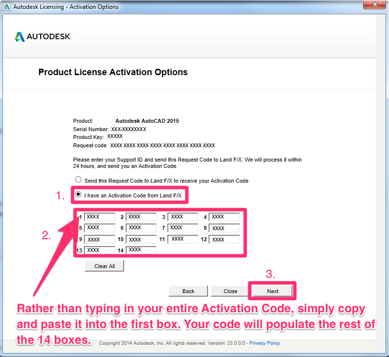 activation code for autocad 2018